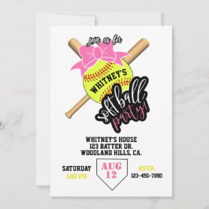 softball, softball party, baseball theme, girl