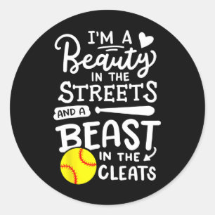 Softball Softball Player Classic Round Sticker