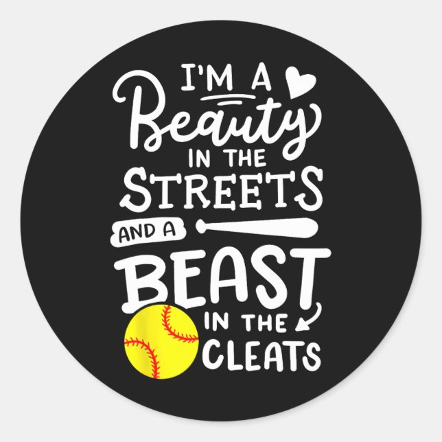 Softball Softball Player  Classic Round Sticker (Front)