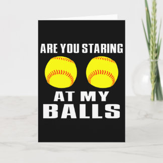 Softball, Softball Player Softball Lover Staring A Card