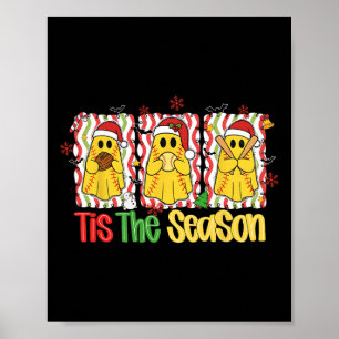 Softball Spooky Ghost Christmas Halloween Tis The Poster