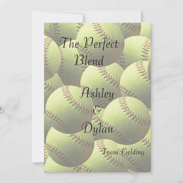 Softball Sports Theme Blended Family Wedding Invitation (Front)