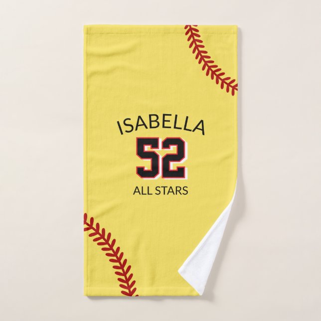 softball sports towel, coach bath towel (Hand Towel)