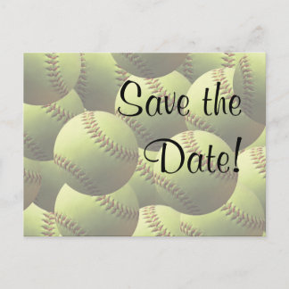 Softball Sports Wedding Theme Save the Date! Announcement Postcard