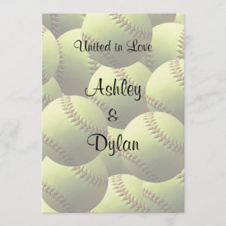 Softball Sports Wedding Theme Wedding Invitation