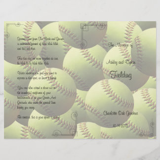 Softball Sports Wedding Theme Wedding Program