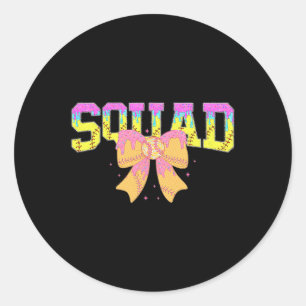 Softball Squad Ice Cream Drip Game Day Family Matc Classic Round Sticker
