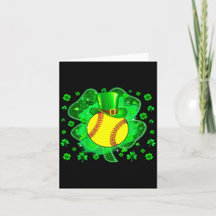Softball St Patricks Day Leprechaun Shamrock Boys Card