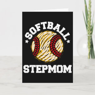Softball Stepmom Distressed Vintage Funny Stepmom Card