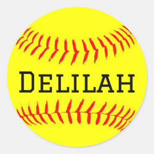 Softball Sticker with Name Customisation