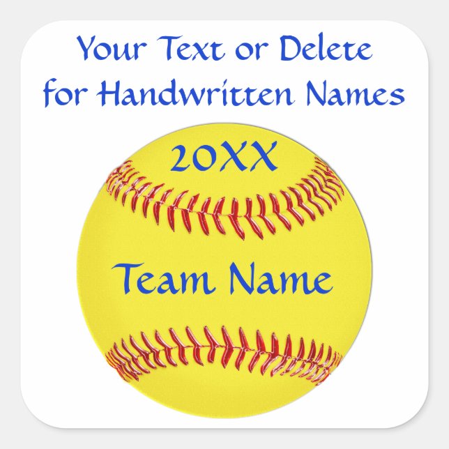 Softball Stickers 3 Text Boxes or Delete (Front)