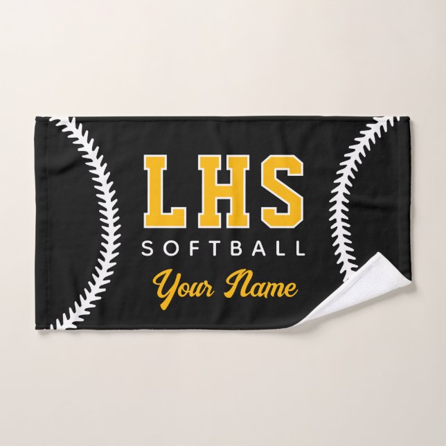 Softball Stitches Custom Sport Towel Team Initials (Hand Towel)