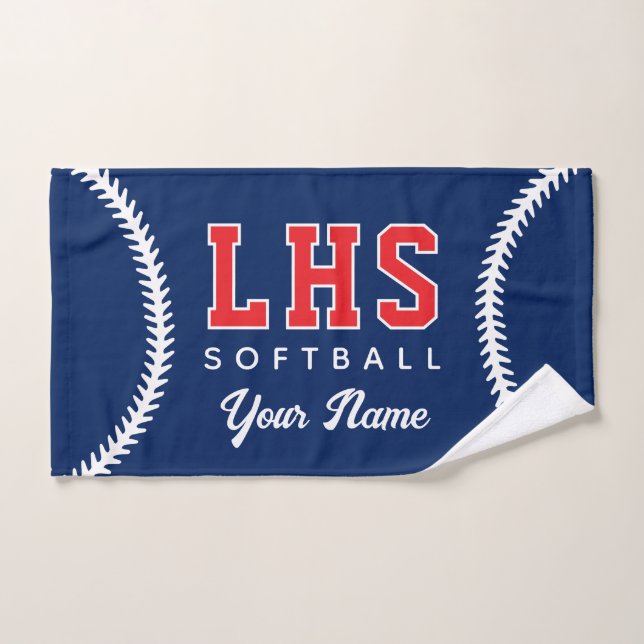 Softball Stitches Custom Sport Towel Team Initials (Hand Towel)