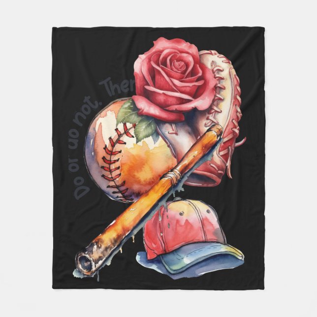 Softball Summer Fleece Blanket (Front)