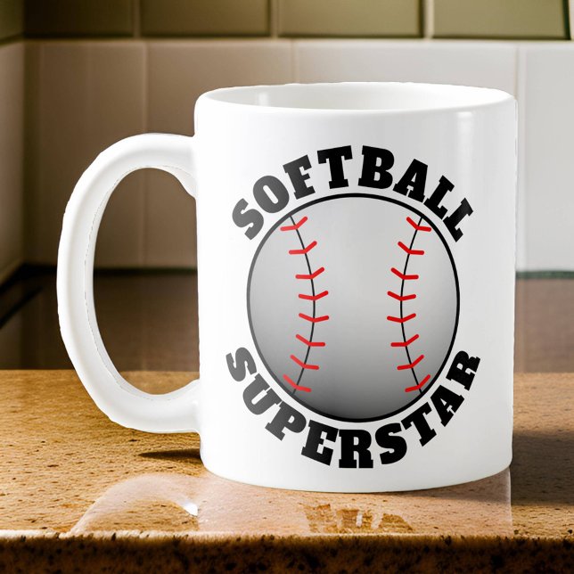 Softball Superstar Sport Coffee Mug (Softball Superstar Mug)