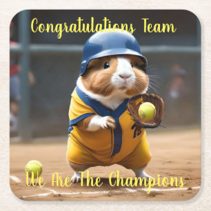 Softball Superstar: The Guinea Pig's Big Game, Square Paper Coaster