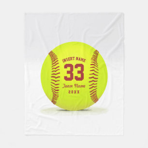 Softball Team Custom Fleece Blanket