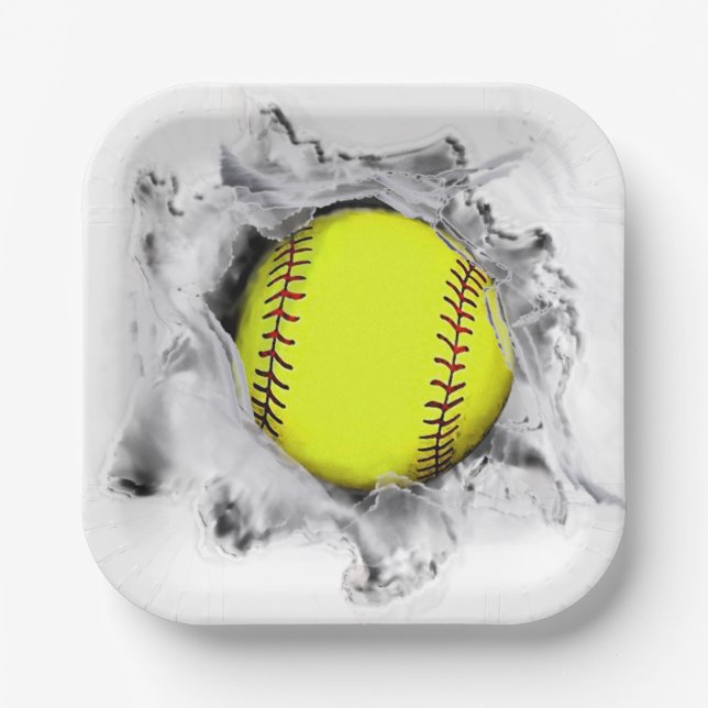 Softball Team Party Napkins Paper Plate (Front)