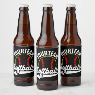 Softball Team Player ADD NAME Personalised League Beer Bottle Label