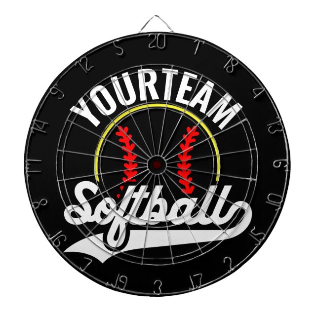 Softball Team Player ADD NAME Personalised League Dartboard (Front)