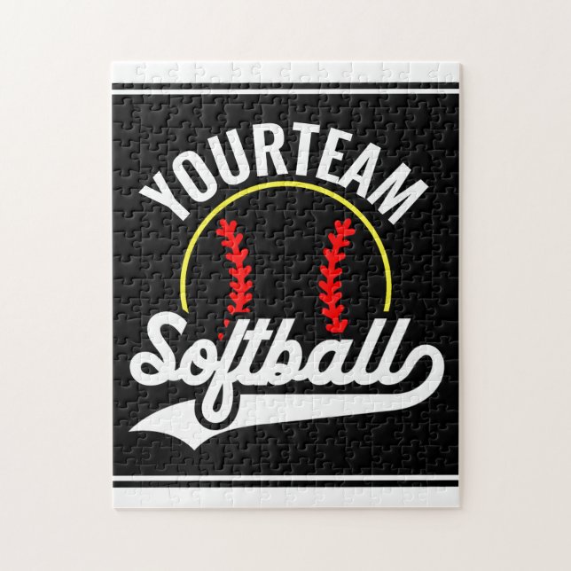 Softball Team Player ADD NAME Personalised League Jigsaw Puzzle (Vertical)