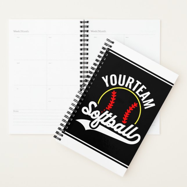 Softball Team Player ADD NAME Personalised League Planner (Display)