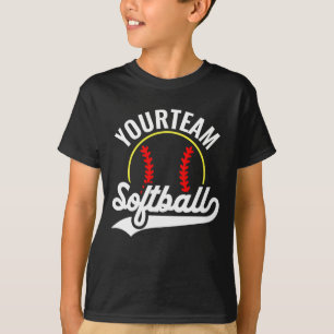 Softball Team Player ADD NAME Personalised League T-Shirt