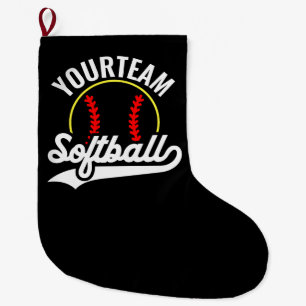 Softball Team Player ADD NAME Personalized League Large Christmas Stocking
