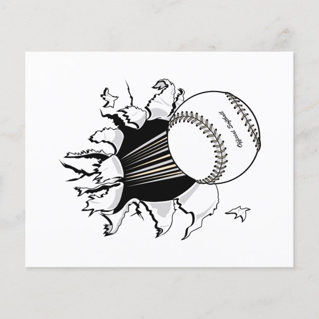 softball tearing through fast ball graphic (Front)
