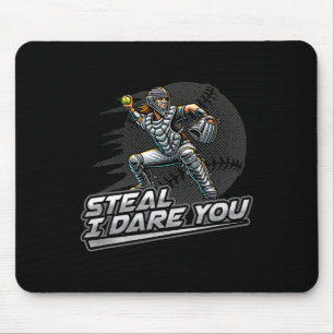 Softball Teen Girl Steal I Dare You Baddie Catcher Mouse Pad