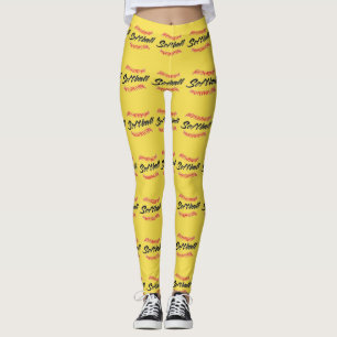 Softball Text and Stitches Leggings