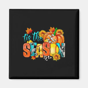 Softball Tis The Season Pumpkin Autumn Fall Thanks Magnet