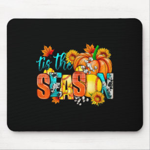 Softball Tis The Season Pumpkin Autumn Fall Thanks Mouse Pad