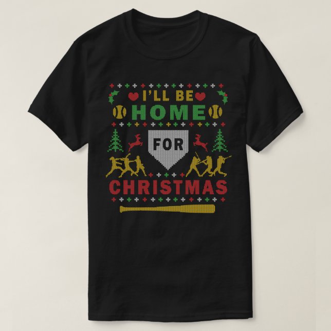 Softball Ugly Christmas Party Sweater Digital Art (Design Front)