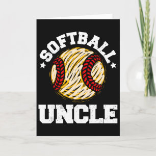 Softball Uncle Distressed Vintage Funny Uncle Game Card