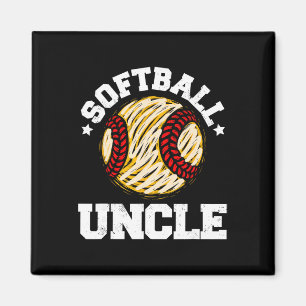 Softball Uncle Distressed Vintage Funny Uncle Game Magnet