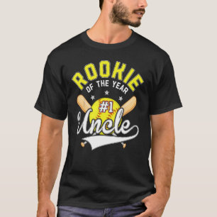Softball Uncle Rookie Of The Year 1st B day Theme  T-Shirt