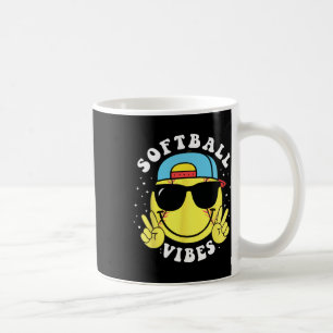 Softball Vibes Baseball Retro Groovy Game Day Girl Coffee Mug