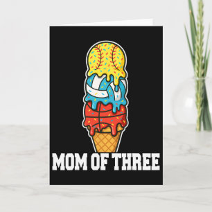 Softball Volleyball Basketball Mum Ice Cream Summe Card