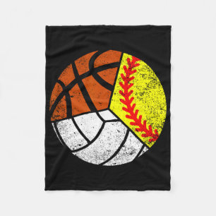 Softball Volleyball Basketball Player Funny Ball S Fleece Blanket