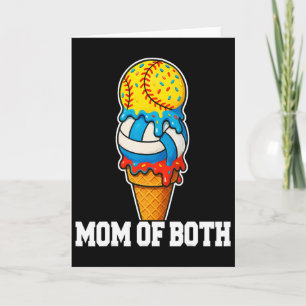 Softball Volleyball Mom Ice Cream Drip Summer Game Card