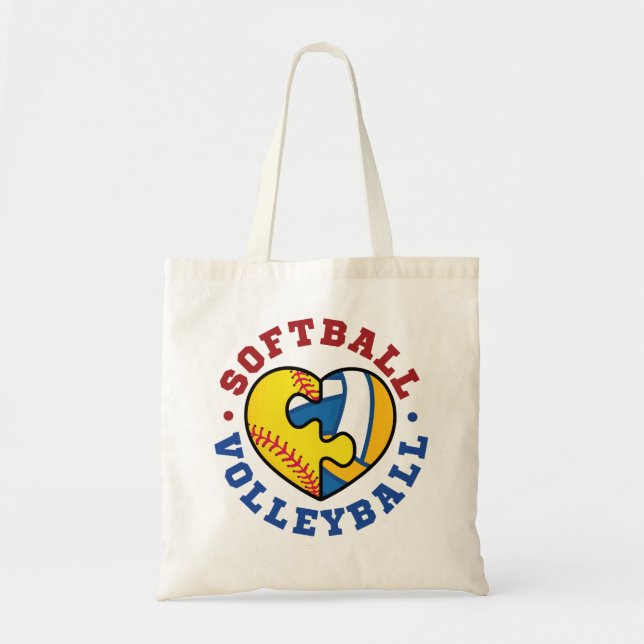 Softball Volleyball Tote Bag (Front)