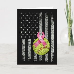 Softball Wear Pink Ribbon Breast Cancer Awareness Card