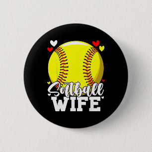 Softball Wife For Women Family Matching Players Mo 6 Cm Round Badge