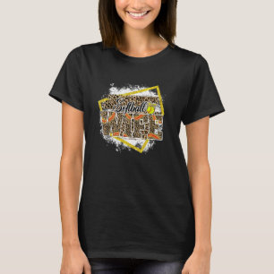 Softball Wife Leopard Bleached Family Matching T-Shirt