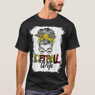 Softball Wife Life With Leopard Messy Bun Mother's T-Shirt