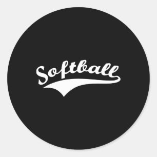 Softball Word School Team Player Recreational Soft Classic Round Sticker