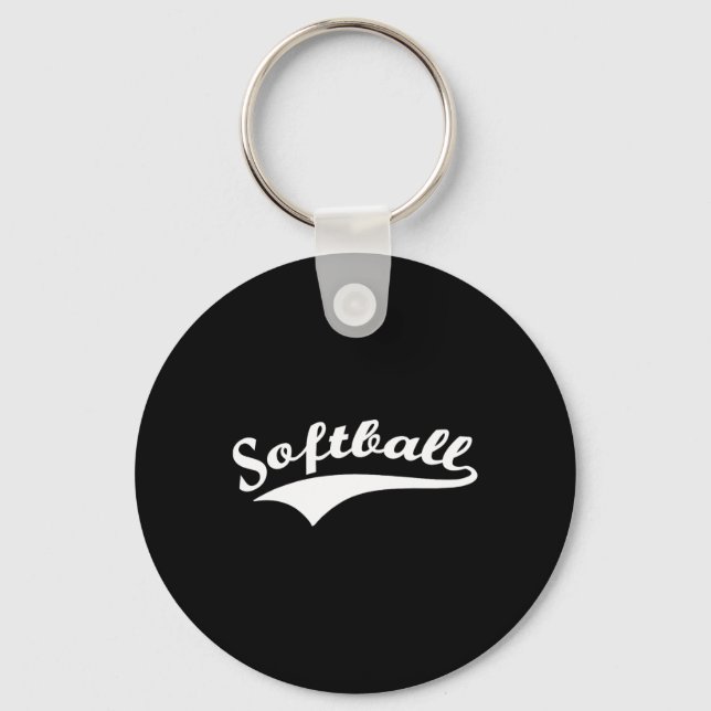 Softball Word School Team Player Recreational Soft Key Ring (Front)