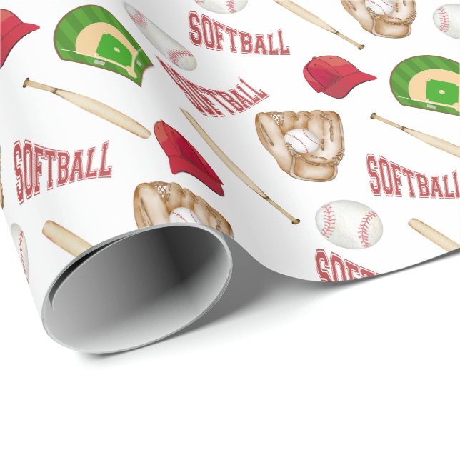 Softball Wrapping Paper (Roll Corner)