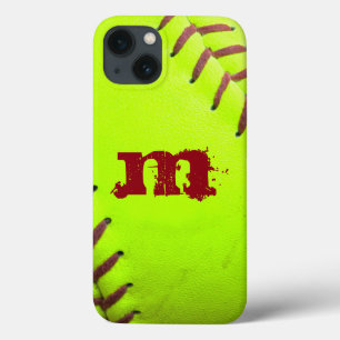 Softball Yellow Fast Monogram IPAD MINI Case